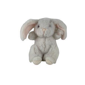 Vintage Applause White Bunny Rabblit Plush Stuffed Animal Toy Easter Pink Eyes